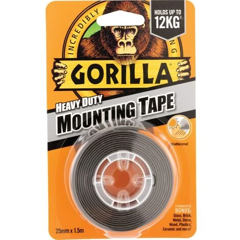 Gorilla 3044200 Heavy Duty Double-sided Tape - 25mm X 1.5M 4 Gorilla 3044200 Heavy Duty Double-sided Tape - 25mm X 1.5M - Image 4