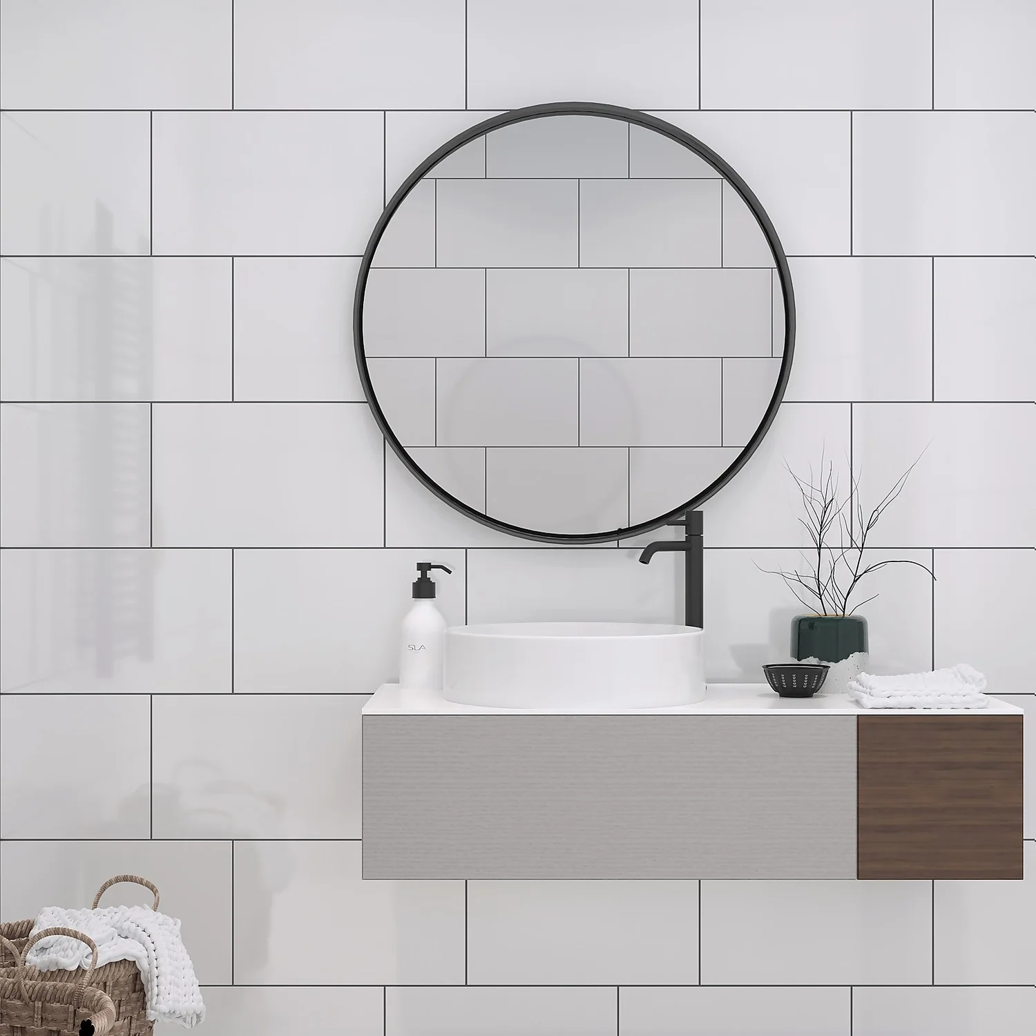 None Plain White Ceramic Wall Tile 250 X 400mm 4 None Plain White Ceramic Wall Tile 250 X 400mm - Image 4