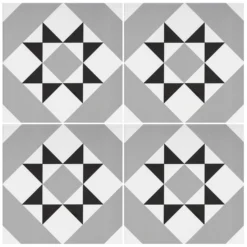 Fiore Diamond Black Porcelain Wall & Floor Tile 200 X 200mm - 0.52sqm Pack -Floor Store 13220601 7764916348340978