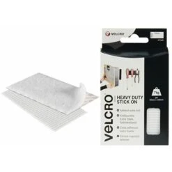 VELCRO� Brand Heavy-Duty Stick On Strips (2) 50 X100mm White VEL60240