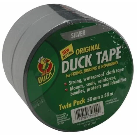 Duck Tape� Original 50mm X 50m Silver (Pack Of 2) SHU211115 2 Duck Tape� Original 50mm X 50m Silver (Pack Of 2) SHU211115 - Image 2