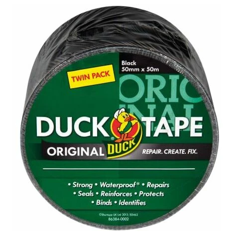 Duck Tape� Original 50mm X 50m Black (2 Pack) SHU232336 2 Duck Tape� Original 50mm X 50m Black (2 Pack) SHU232336 - Image 2
