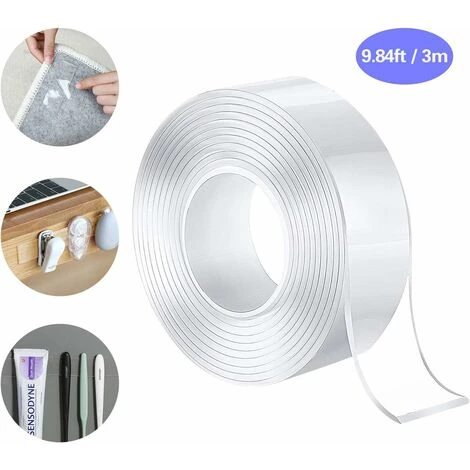 Double Sided Tape 3M Nano Tape, Transparent Without Trace Extra Strong Carpet Tape, High Temperature Waterproof Adhesive Tapes No Nails Or Screws SOEKAVIA 1 Double Sided Tape 3M Nano Tape, Transparent Without Trace Extra Strong Carpet Tape, High Temperature Waterproof Adhesive Tapes No Nails Or Screws SOEKAVIA