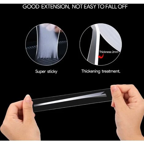 Double Sided Tape 3M Nano Tape, Transparent Without Trace Extra Strong Carpet Tape, High Temperature Waterproof Adhesive Tapes No Nails Or Screws SOEKAVIA 3 Double Sided Tape 3M Nano Tape, Transparent Without Trace Extra Strong Carpet Tape, High Temperature Waterproof Adhesive Tapes No Nails Or Screws SOEKAVIA - Image 3