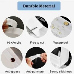 Bathroom Silicone Gasket, Sealing Tape Self-adhesive PE Waterproof Tape For Bathtub, Shower, Toilet, Kitchen, Sink, Floor, Wall, Corner Protector-Blue SOEKAVIA -Floor Store 38917717 3