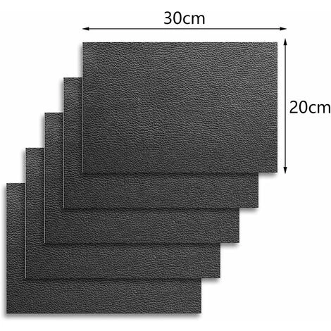 Leather Repair Patch, Leather Patch, 5 Pieces Self-adhesive Leather Patch, Durable, Abrasion Resistant Artificial Leather, Sticker, For Car Seats, Sofas (20 X 30cm, Black) 2 Leather Repair Patch, Leather Patch, 5 Pieces Self-adhesive Leather Patch, Durable, Abrasion Resistant Artificial Leather, Sticker, For Car Seats, Sofas (20 X 30cm, Black) - Image 2