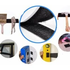 Hook And Loop Strip Tape,5M Double Sided Sticky Tape,Self Adhesive Sticky Back Fastening Tape 20mm Wide - White -Floor Store 51791817 3