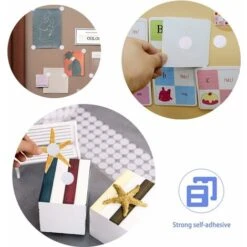 256pcs Heavy Duty Hook And Loop Dots Pre-cut 10mm In Diameter Self Adhesive Sticky Dots Fastening Mounting Double Sided Tape For Special Education Classroom, Children's Activities, DIY Lover (White) -Floor Store 52489815 5