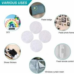 310pcs Heavy Duty Hook And Loop Dots Pre-cut 10 Mm In Diameter Self Adhesive Sticky Dots Fastening Mounting Double Sided Tape For Special Education Classroom, Children's Activities, DIY Lover (White) -Floor Store 52489817 5