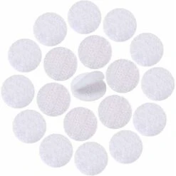 128 Pairs Dots 10mm Round Self Adhesive Hook & Loop Sticky Back Tape Strips Fabric Fastener Light Weight Stronghold (White)