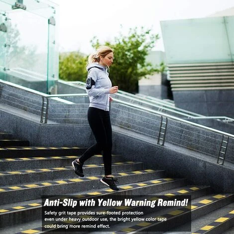 MUFF Anti-Slip Safety Tape For Stair Steps High Traction Friction Hazard Warning Tape - Black/Yellow 50mmx5m 5 MUFF Anti-Slip Safety Tape For Stair Steps High Traction Friction Hazard Warning Tape - Black/Yellow 50mmx5m - Image 5
