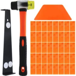 Laminate Flooring Installation Kit, Laminate Flooring Installation Kit With 40 Punching Block Spacers, Heavy-Duty Pull-Up Bar And Fiberglass Mallet, Non-Slip Soft Grip