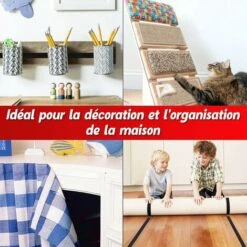 RHAFAYRE 8M Double Sided Self Adhesive Scratch Strip, Adhesive Scratch Strip Self Adhesive Grip Tape For Wall Hangings Carpets 20mm (White) -Floor Store 63616645 3