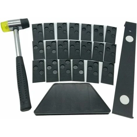 Installation Kit For Installing Wooden Laminate Flooring With Knocking Wedge, Socket Tool, Mallet And 20 Spacers 1 Installation Kit For Installing Wooden Laminate Flooring With Knocking Wedge, Socket Tool, Mallet And 20 Spacers