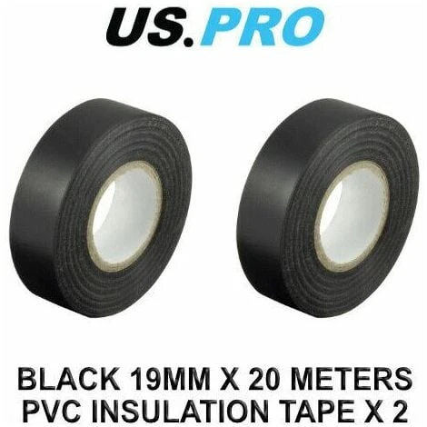 US PRO Black 19MM X 20 Meters PVC Insulation Tape X 2 9030 1 US PRO Black 19MM X 20 Meters PVC Insulation Tape X 2 9030