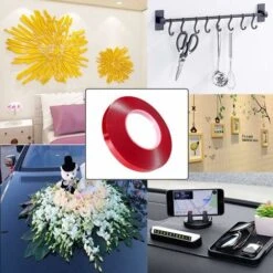 10M X 10MM Premium Clear Mounting Adhesive Tape, Double Sided Acrylic Foam Tape, For Glass, Metal, Plastic (1mm Thick) -Floor Store 68262243 4