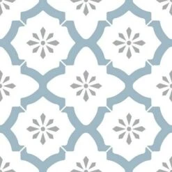 Fine Decor Floorpops Floor Tiles (Pack Of 10) (30cm X 30cm X 0.1cm) (Blue/White)