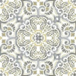 Fine Decor Floorpops Vinyl Floor Tiles (Pack Of 10) (30cm X 30cm X 0.1cm) (Grey/Beige)