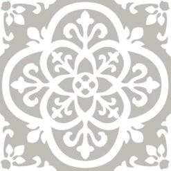 Fine Decor Medina Floor Tiles (Pack Of 10) (30cm X 30cm X 0.15cm) (Grey/White)