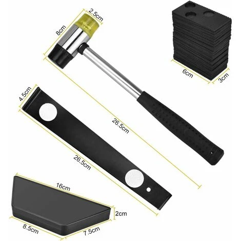Floor Installation Kit With 20 Spacers, 1 Hammer, 1 Rubber Block, 1 Pull-up Bar For 7-15mm Laminate Flooring 2 Floor Installation Kit With 20 Spacers, 1 Hammer, 1 Rubber Block, 1 Pull-up Bar For 7-15mm Laminate Flooring - Image 2