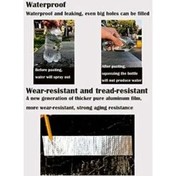 Butyl Rubber Aluminum Foil Tape, Super Waterproof Tape, For Roof Leak, Surface Crack (1mm10cm5m) -Floor Store 72585153 3