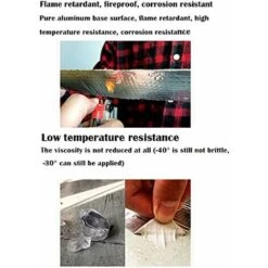 Butyl Rubber Aluminum Foil Tape, Super Waterproof Tape, For Roof Leak, Surface Crack (1mm10cm5m) -Floor Store 72585153 4