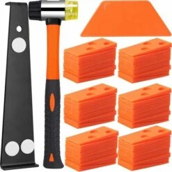 Laminate Floor Installation Kit, Laminate Floor Installation Kit With 60 Punch Block Spacers, Heavy Duty Pull Up Bar And Fiberglass Hammer, Non-Slip Soft Grip