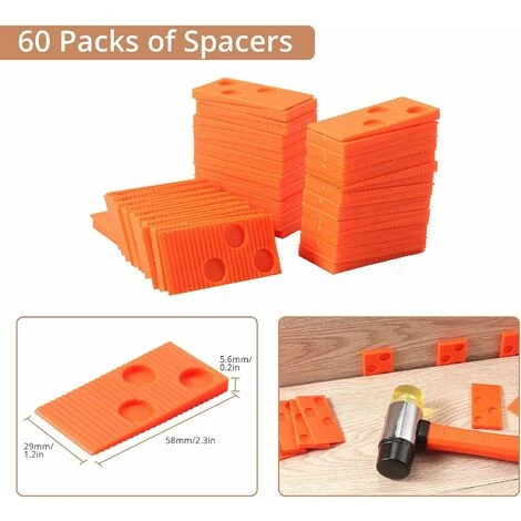 Laminate Floor Installation Kit, Laminate Floor Installation Kit With 60 Punch Block Spacers, Heavy Duty Pull Up Bar And Fiberglass Hammer, Non-Slip Soft Grip 2 Laminate Floor Installation Kit, Laminate Floor Installation Kit With 60 Punch Block Spacers, Heavy Duty Pull Up Bar And Fiberglass Hammer, Non-Slip Soft Grip - Image 2