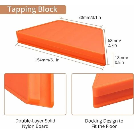 Laminate Floor Installation Kit, Laminate Floor Installation Kit With 60 Punch Block Spacers, Heavy Duty Pull Up Bar And Fiberglass Hammer, Non-Slip Soft Grip 5 Laminate Floor Installation Kit, Laminate Floor Installation Kit With 60 Punch Block Spacers, Heavy Duty Pull Up Bar And Fiberglass Hammer, Non-Slip Soft Grip - Image 5