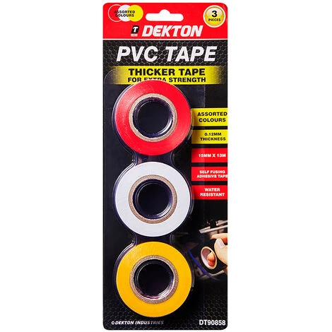 DEKTON 3PC PVC 13M TAPE (YELLOW / RED / WHITE 2 DEKTON 3PC PVC 13M TAPE (YELLOW / RED / WHITE - Image 2