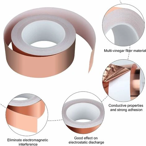 MODOU - Copper Tape 30m X 50mm, Premium Copper Foil Tape, EMC Shielding Tape, EMI Shielding Tape, Craft, Slug Repellent 2 MODOU - Copper Tape 30m X 50mm, Premium Copper Foil Tape, EMC Shielding Tape, EMI Shielding Tape, Craft, Slug Repellent - Image 2
