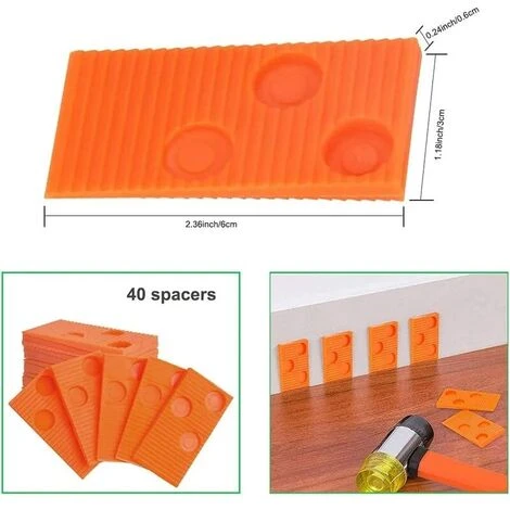Laminate Flooring Kit With 40 Spacers, Double Headed Mallet, Tapping Block And Pull Up Bar (Orange) 4 Laminate Flooring Kit With 40 Spacers, Double Headed Mallet, Tapping Block And Pull Up Bar (Orange) - Image 4