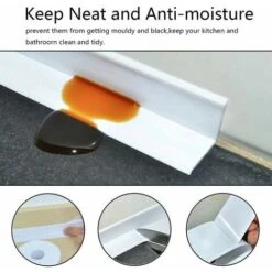 2pcs Bathroom Sealing Tape, PE Flexible Self-adhesive Tape For Decorating Kitchen (3.2m3.8CM, White) 8 2pcs Bathroom Sealing Tape, PE Flexible Self-adhesive Tape For Decorating Kitchen (3.2m3.8CM, White) -Floor Store 90739827 4