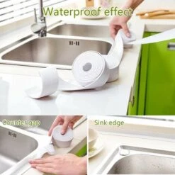 2pcs Bathroom Sealing Tape, PE Flexible Self-adhesive Tape For Decorating Kitchen (3.2m3.8CM, White) 9 2pcs Bathroom Sealing Tape, PE Flexible Self-adhesive Tape For Decorating Kitchen (3.2m3.8CM, White) -Floor Store 90739827 5