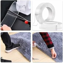 Nano Double Sided Tape Extra Strong Double Sided Tape Clear Removable Adhesive Strips Traceless Washable Double Sided Tape For Carpet Photo Frame Kitchen -Floor Store 91163643 4