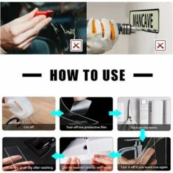 Extra Strong Double Sided Adhesive Tape 6M Clear Washable Thin Nano Tape Removable Traceless Non Slip Reusable Double Sided Gel Tape For Carpet, Home Or Office -Floor Store 91164890 3