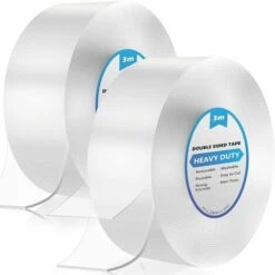 6M Double Sided Extra Strong 2 Pcs Double Sided Clear Strong Nano No Drilling Tape Reusable Multifunctional Washable Double Sided Tape For Carpets Cars (3M