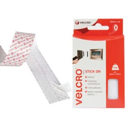VELCRO® VELCRO Brand 60210 VELCRO Brand Stick On Tape 20mm X 1m White VEL60210