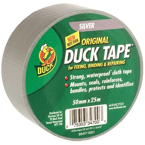 Shurtape 222225 Duck Tape Original 50mm X 25m Silver SHU222225 1 Shurtape 222225 Duck Tape Original 50mm X 25m Silver SHU222225