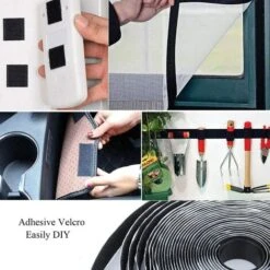 Double Sided Tape 8m Extra Strong Self Adhesive Velcro Tape 20mm Wide Black Sewing School Office Home -Floor Store 92866933 5