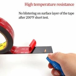 Double Sided Adhesive Tape, Strong Mounting Adhesive For Indoor & Outdoor, Waterproof, High Temperature Resistance (25mm 3m) -Floor Store 95709468 4