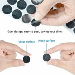 LITZEE 100 Pcs Self-adhesive Scratch Tape Round,10mm Circles With Self Adhesive Hooks And Loops(Black) -Floor Store 96306616 3